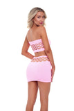 Net Worth 2pc Bandeau Set - One Size - Pink