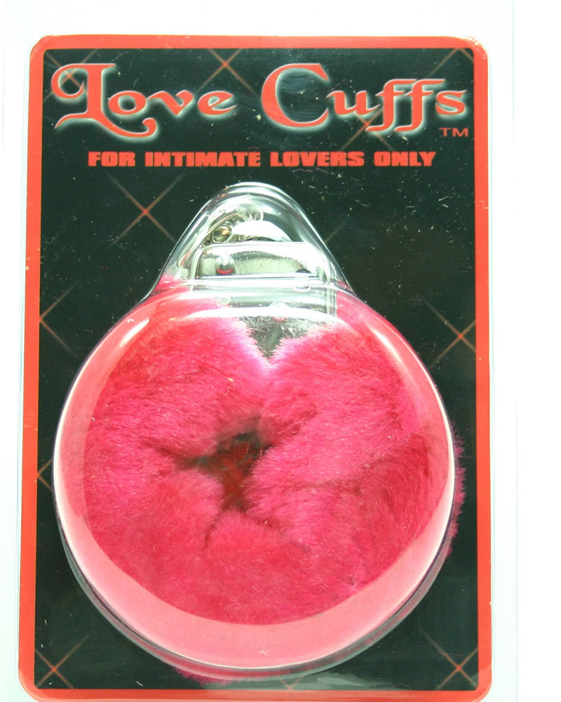 Puños de peluche de color rojo