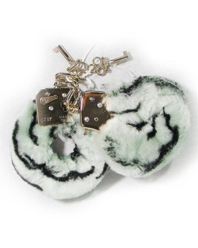 Puños de peluche con forma de cebra