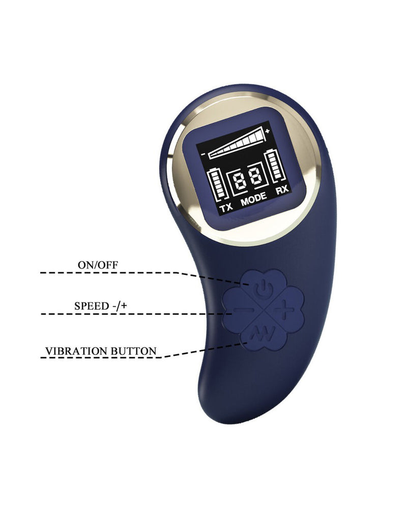 "Mina Vibrating Remote Control Egg - Blue BI-014362W-LED"