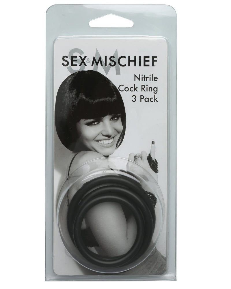 Sex and Mischief Nitrile Cock Rings 3 Pack