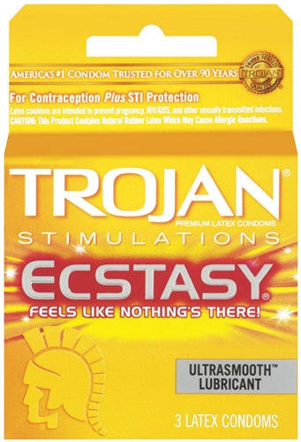 "Trojan Ultra Ribbed Ecstasy - 3 Pack TJ94721"