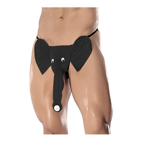 "Squeaker Elephant G-String - One Size - Black MP-PAK708BK1"