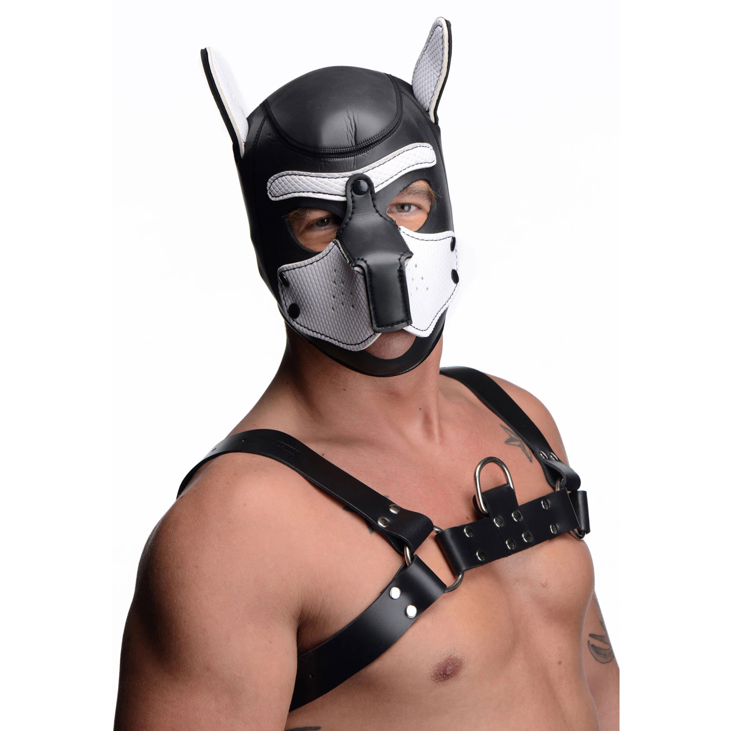 "Spike Neoprene Puppy Hood - White MS-AG292-WHT"