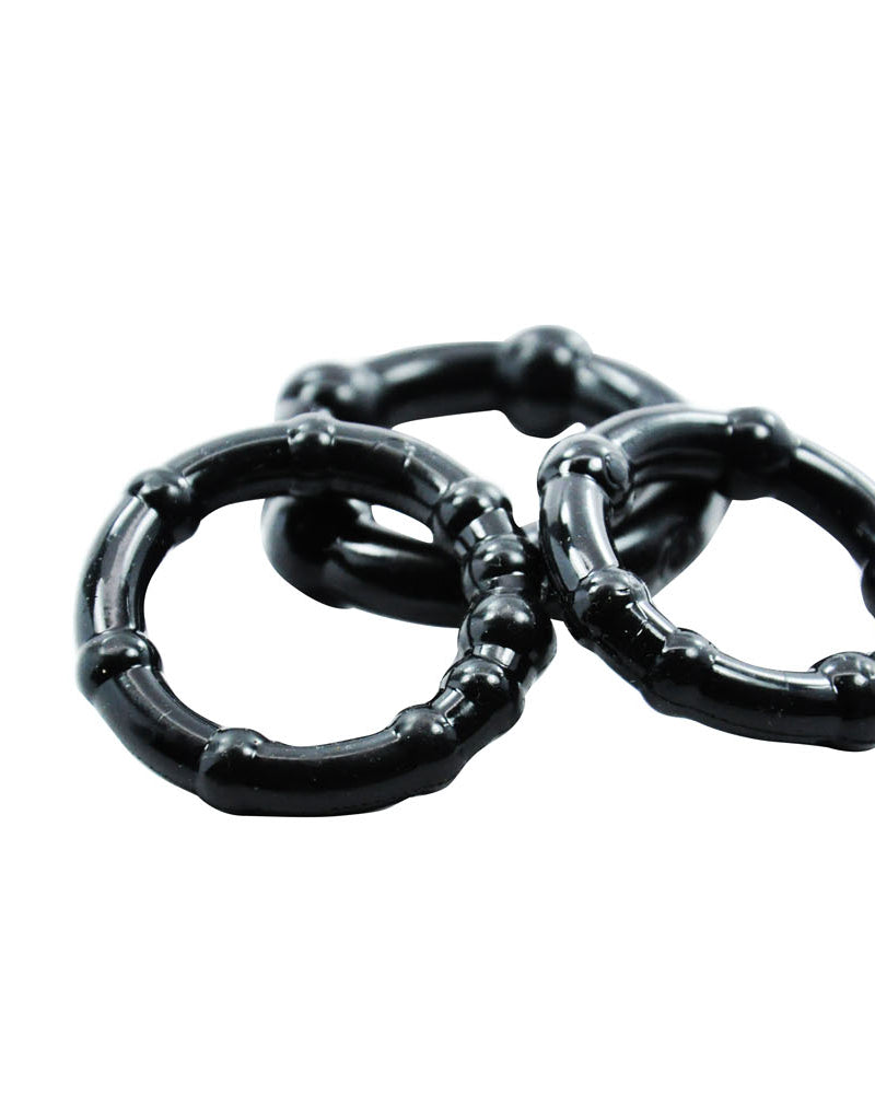 Cockring Combo Beaded - Black