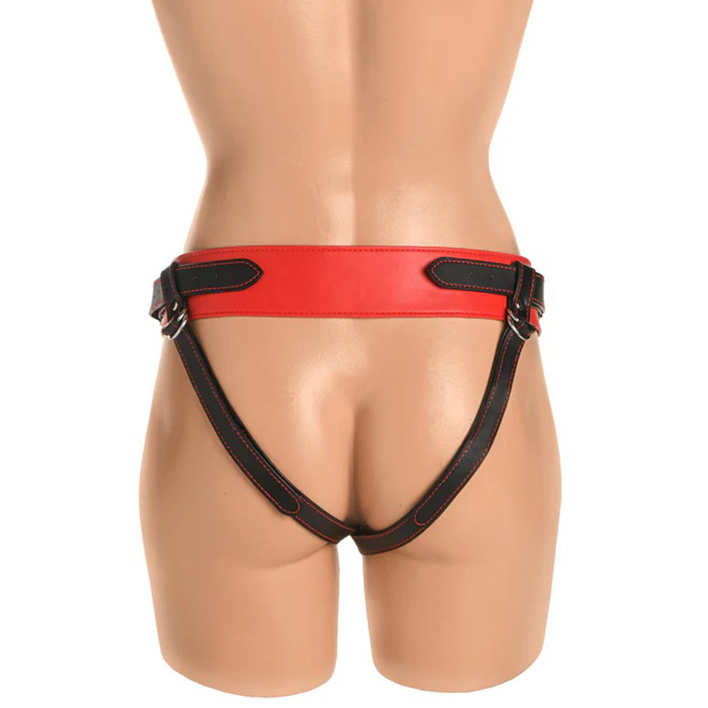 Horny Devil Strap-on Harness Red