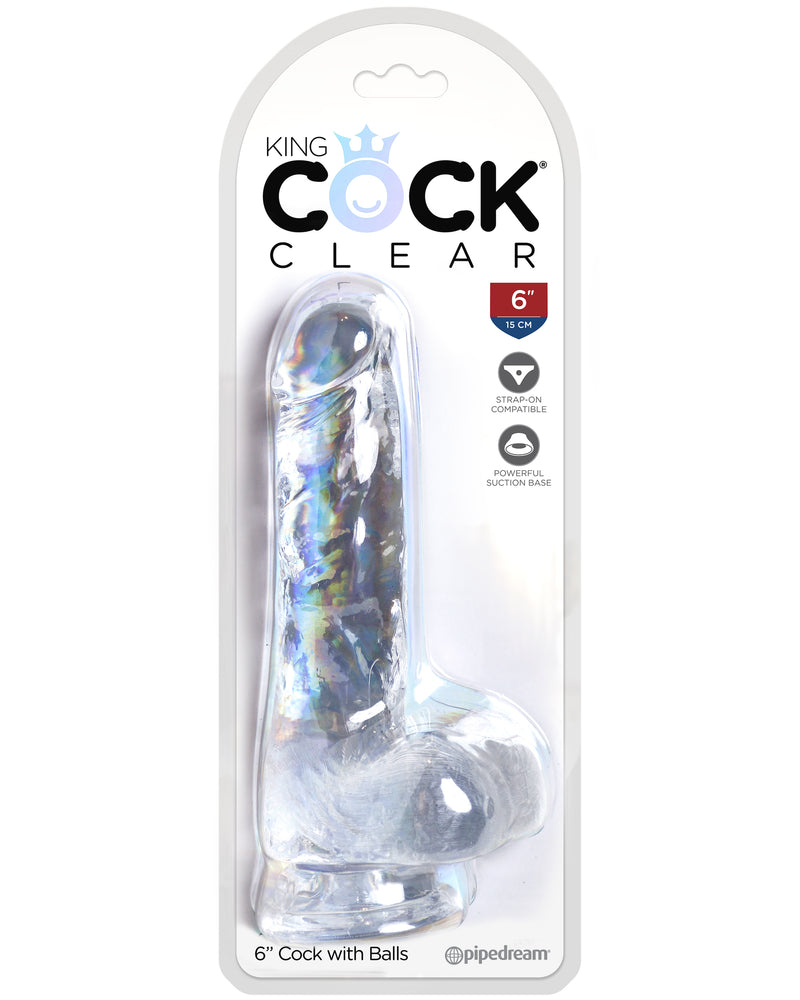 "King Cock Clear 6 Inch Cock With Balls PD5752-20"