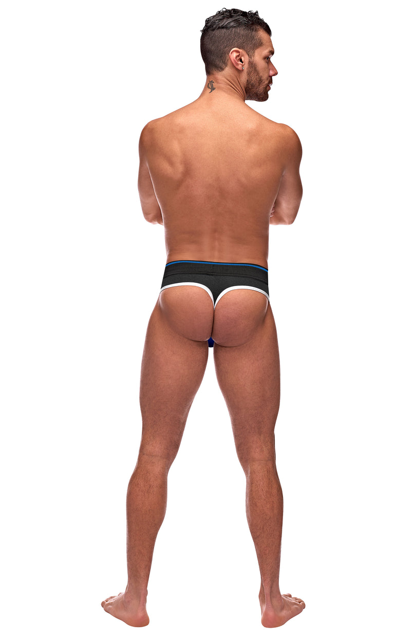 "Retro Sport Panel Thong - L/ XL - Black/ Blue MP-414265RBLX"