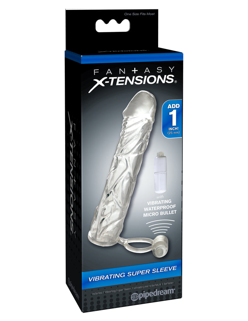 "Fantasy X-Tensions Vibrating Super Sleeve - Clear PD4134-20"