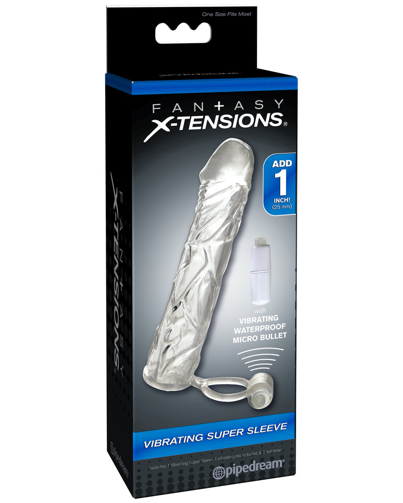 "Fantasy X-Tensions Vibrating Super Sleeve - Clear PD4134-20"
