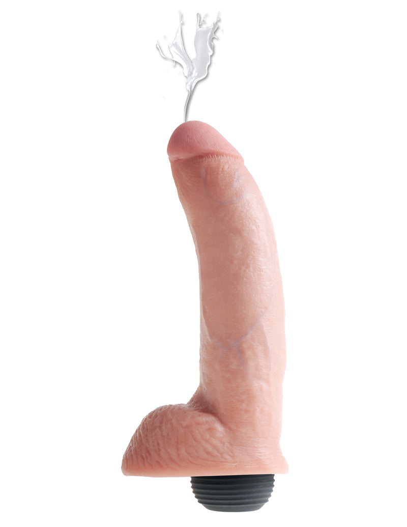 King Cock 9 pulgadas, pene eyaculador con testículos - Carne