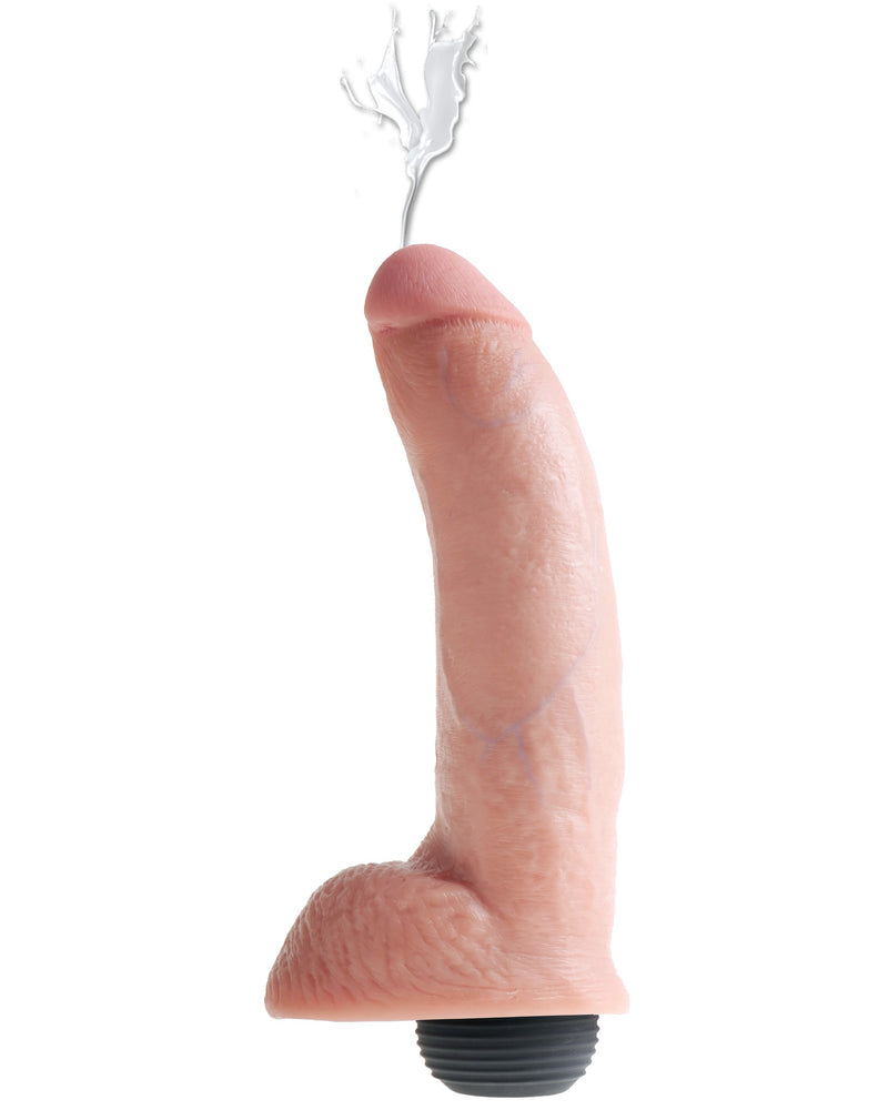 King Cock 9 Inch Squirting Cock With Balls - Flesh