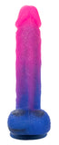 Naughty Bits Ombre Hombre XL Vibrating Dildo - - Pink/purple