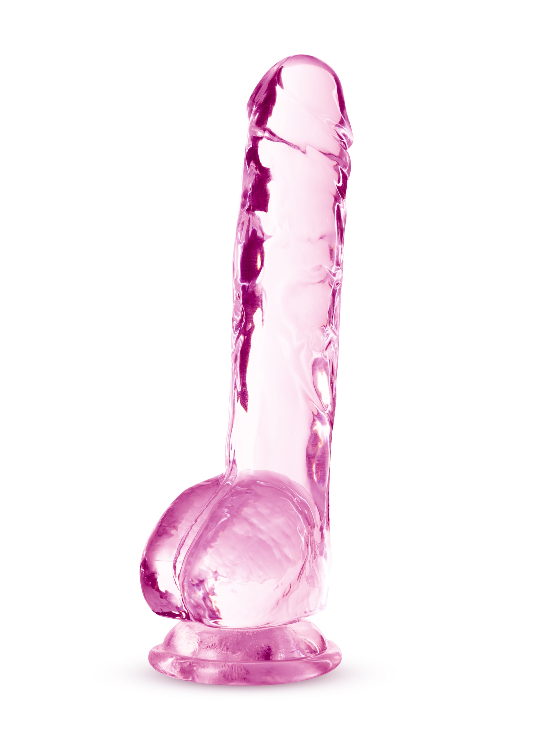 Naturally Yours - 8 Inch Crystalline Dildo - Rose