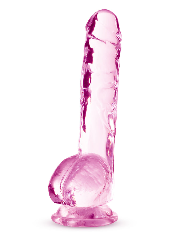 Naturally Yours - 8 Inch Crystalline Dildo - Rose