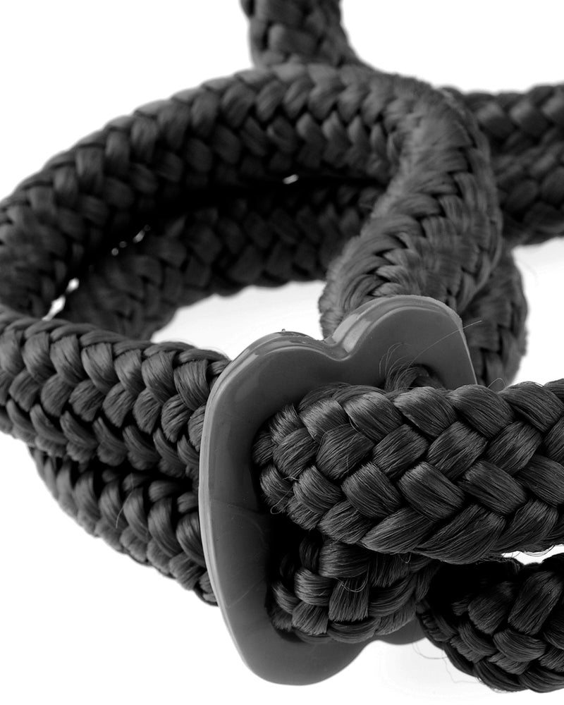 Fetish Fantasy Series Silk Rope Love Cuffs - Black