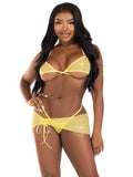 "3 Pc Rhinestone Mesh Set - Medium/large - Baby Yellow LA-81660BYELML"