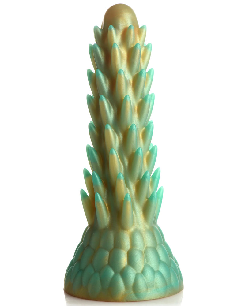 Stegosaurus Spiky Reptile Silicone Dildo - Green