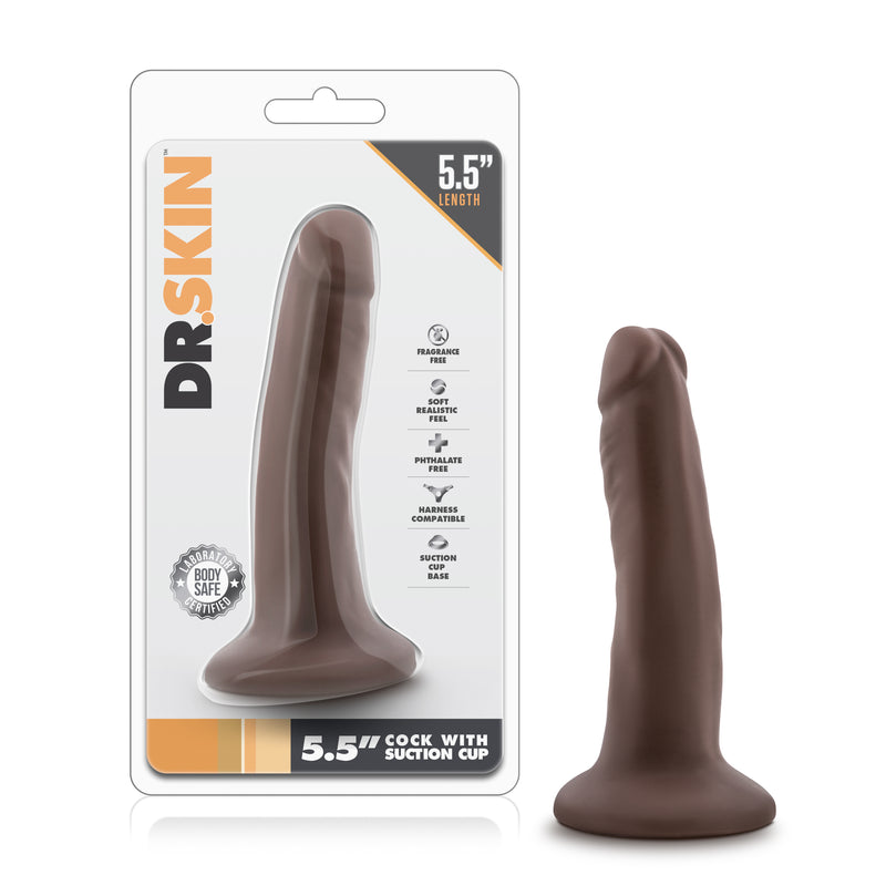 Dr. Skin - 5.5 Inch Cock with Suction Cup - Chocolate BL-14506