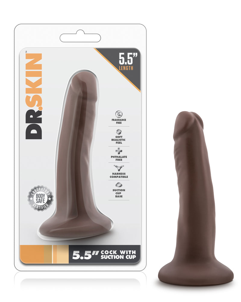 "Dr. Skin - 5.5 Inch Cock with Suction Cup - Chocolate BL-14506"