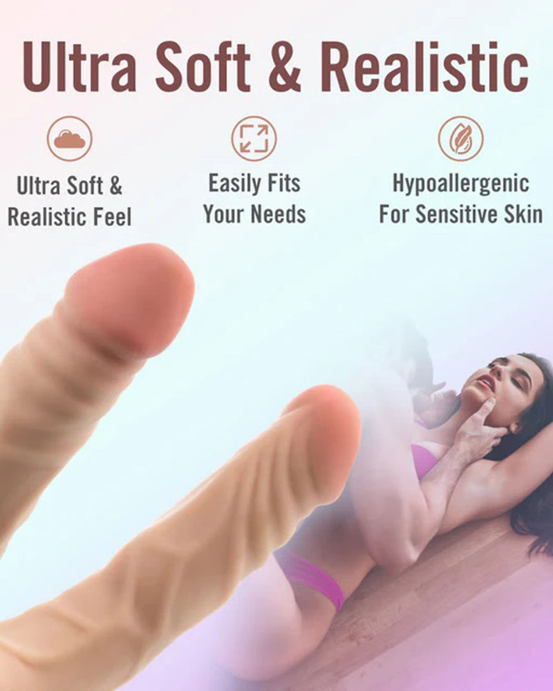 "Dr. Skin Plus - 14 Posable Double Dong - Beige BL-39753"