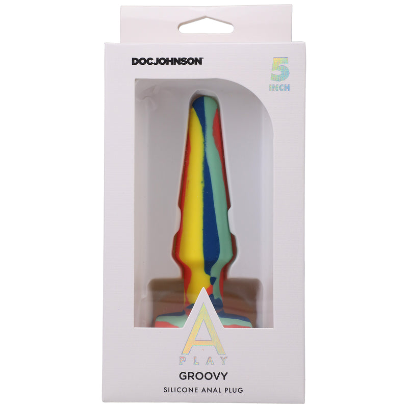 "A-Play Groovy Silicone Anal Plug 5 Inch - Sunrise DJ0302-02-BX"