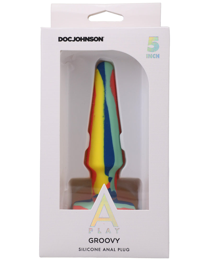 "A-Play Groovy Silicone Anal Plug 5 Inch - Sunrise DJ0302-02-BX"
