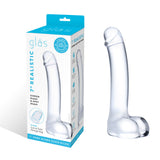 7 Inch Realistic Curved Glass G-Spot Dildo - Clear