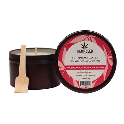 "Hemp Seed 3-in-1 Massage Candle - Working on a Groovy Thing 6 Oz EB-HSCS024B"
