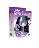 The 9's the Silver Starter Heart Bejeweled Stainless Steel Plug - Violet