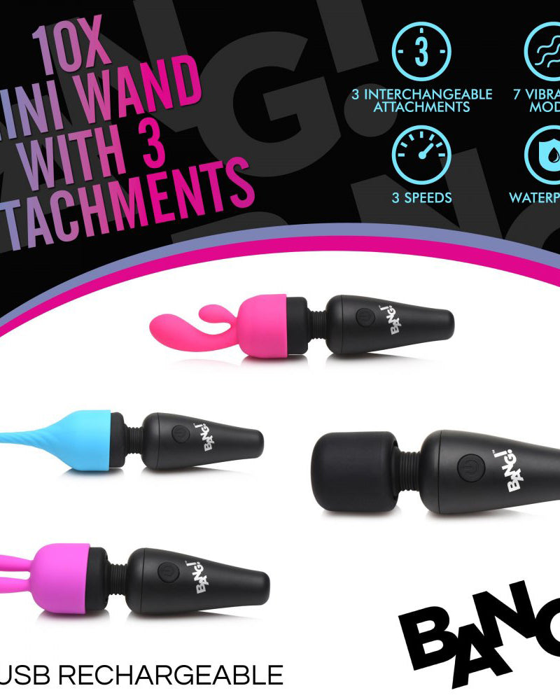 "Bang - 10x Mini Wand With 3 Attachments BNG-AH061"