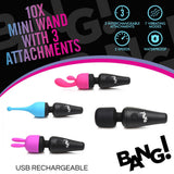 "Bang - 10x Mini Wand With 3 Attachments BNG-AH061"