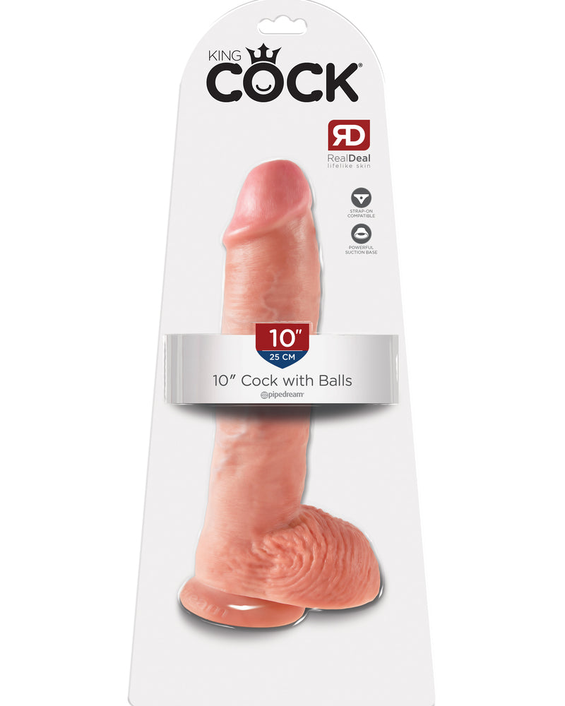 King Cock 10-Inch Cock With Balls - Flesh