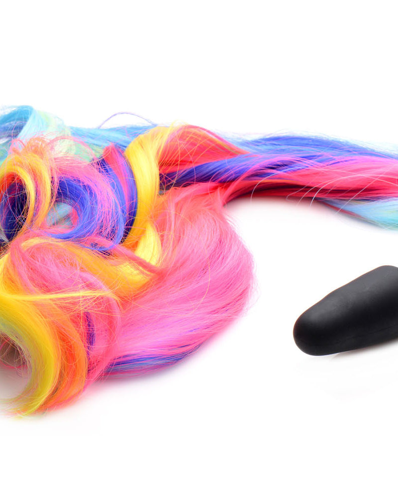 Rainbow Pony Tail Anal Plug