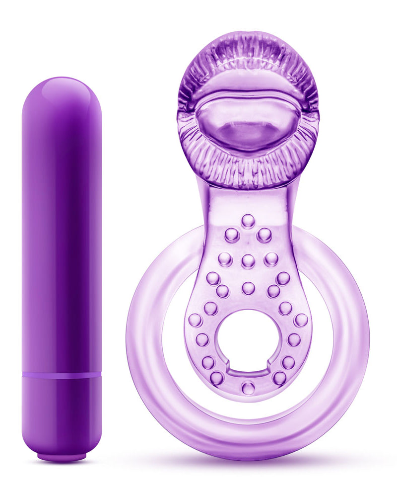 "Play With Me - Lick It - Vibrating Double Strap Cockring - Purple BL-61911"