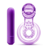 "Play With Me - Lick It - Vibrating Double Strap Cockring - Purple BL-61911"