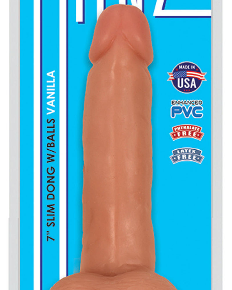 7 Inch Slim Dong With Balls - Vanilla