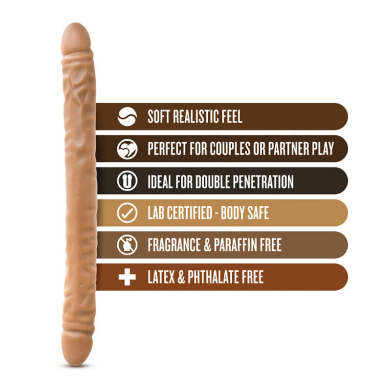 "Dr. Skin - 18 Inch Double Dildo - Mocha BL-36797"