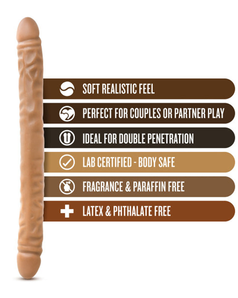 "Dr. Skin - 18 Inch Double Dildo - Mocha BL-36797"