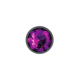 Cheeky Charms-Gunmetal Metal Butt Plug- Round-Deep Purple-Small