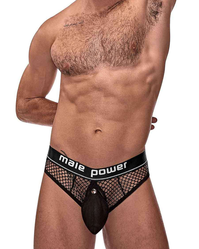 "Cock Pit Net Cock Ring Thong - S/ M - Black MP-410260BKSM"