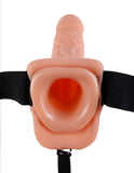 "Fetish Fantasy Series 9 Inch Vibrating Hollow Strap-on With Balls - Flesh PD3377-21"