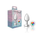 "Cheeky Charms-Silver Metal Butt Plug- Light Up-Medium VB-CC9139"