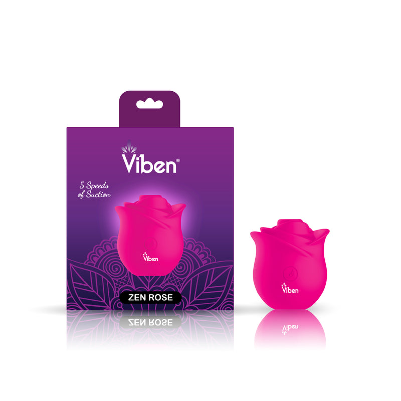 "Zen Rose - Hot Pink - Handheld Rose Clitoral and Nipple Stimulator VB-75011"