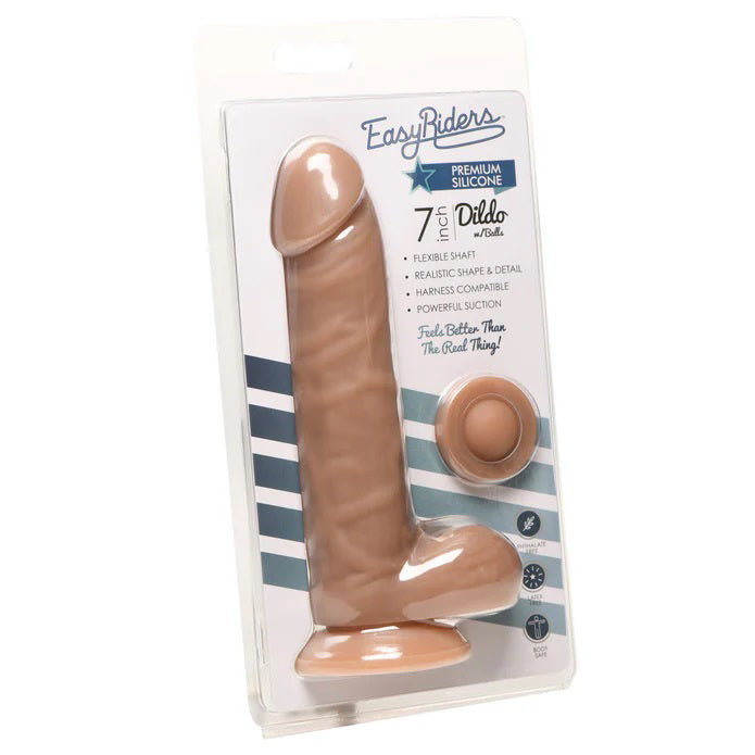 Easy Riders 7 Silicone Dildo With Balls - Medium