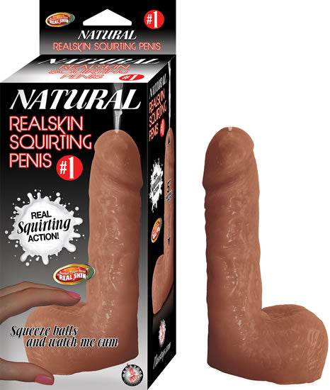 #1 Natural Realskin Squirting Penis - Brown - Tez N Plz