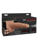 "Fetish Fantasy Series 7.5 Inch Hollow Squirting Strap-on With Balls - Flesh PD3397-21"