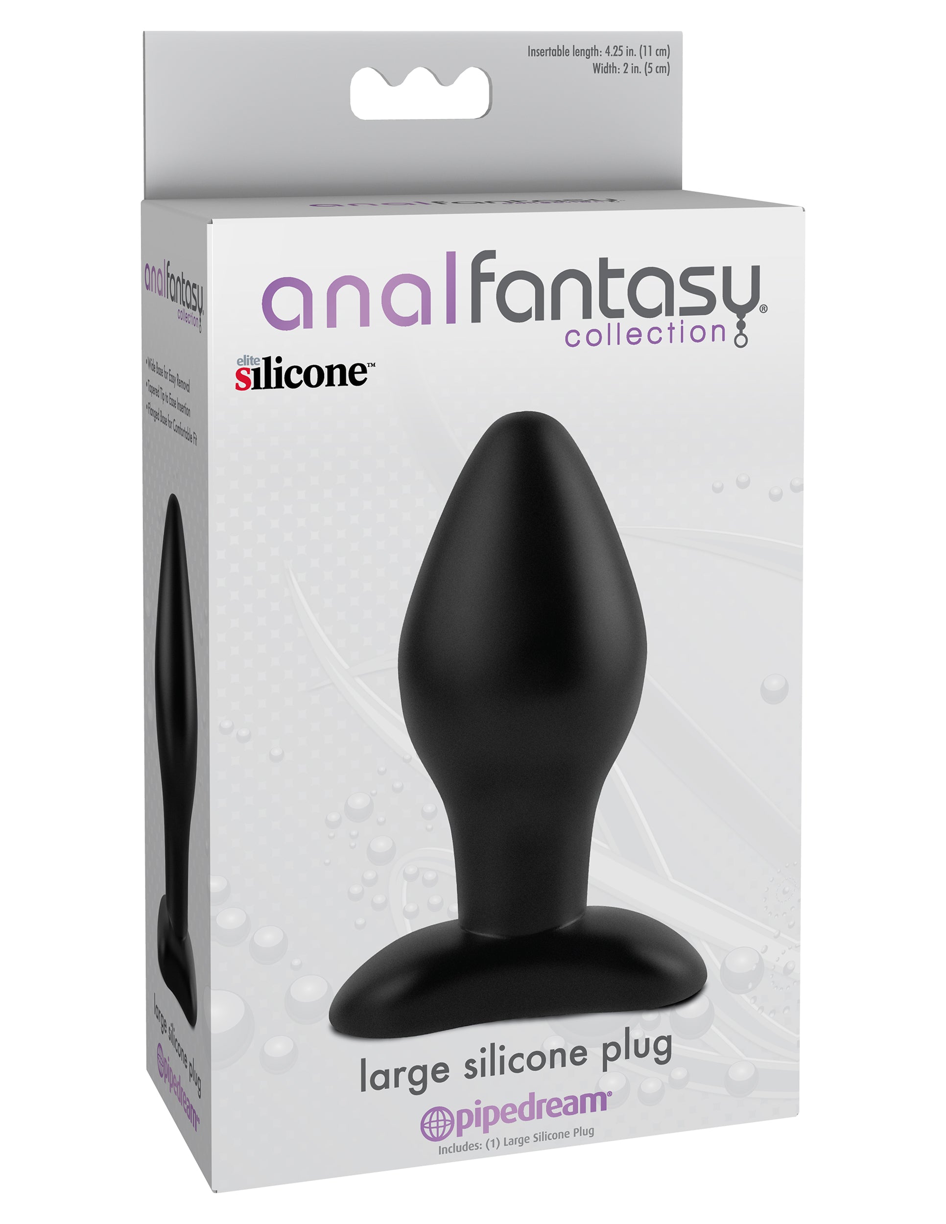 Anal Fantasy Collection Large Silicone Plug - Black