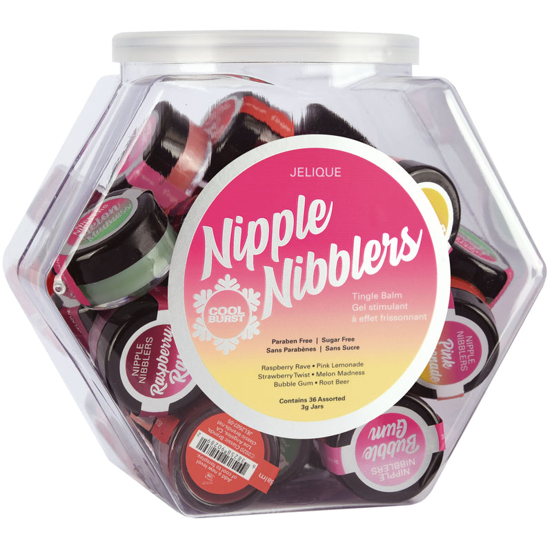 "Nipple Nibblers Tingle Balm - 36 Pc. Bowl - 3gm Jars Assorted JEL2500-99"