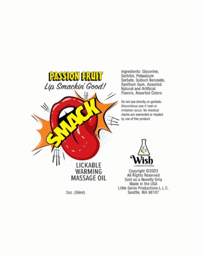 "Smack Warming and Lickable Massage Oil - Passion Fruit 2 Oz LG-BT407"